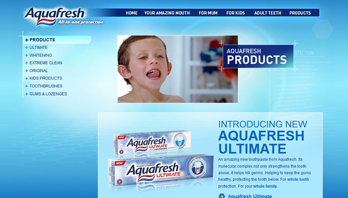 Aquafresh Global Websites