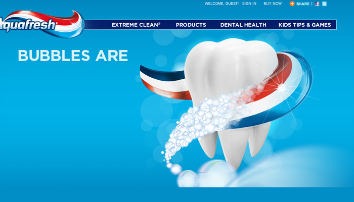 Aquafresh HTML5 Homepage Animation