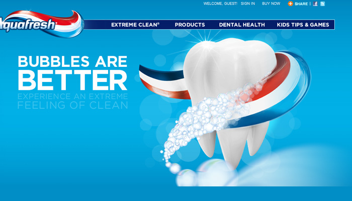Aquafresh HTML5 Homepage Animation