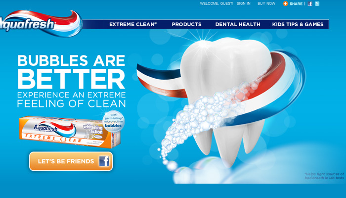 Aquafresh HTML5 Homepage Animation