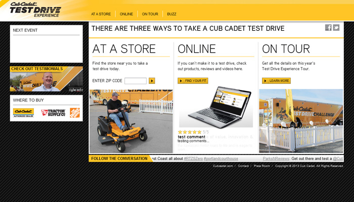 Cub Cadet Experience Micro-Site