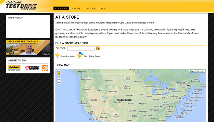 Cub Cadet Experience Micro-Site