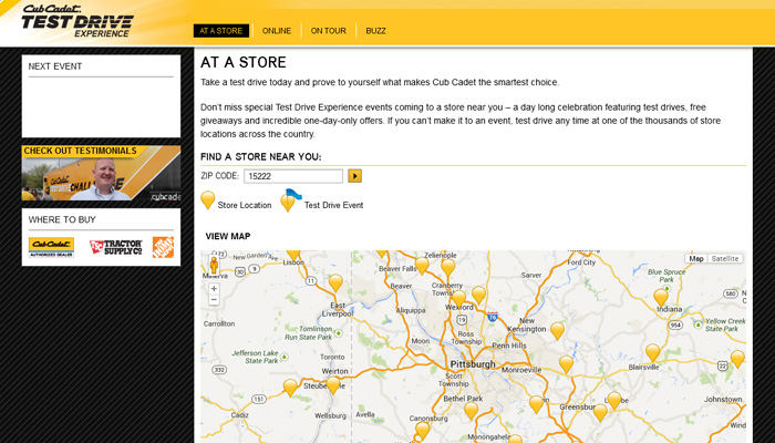 Cub Cadet Experience Micro-Site