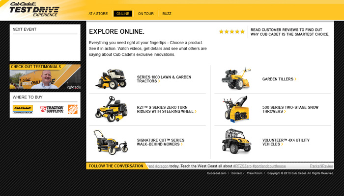 Cub Cadet Experience Micro-Site