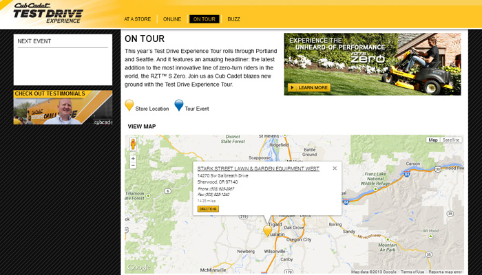 Cub Cadet Experience Micro-Site