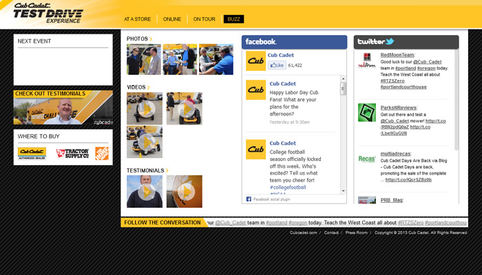 Cub Cadet Experience Micro-Site