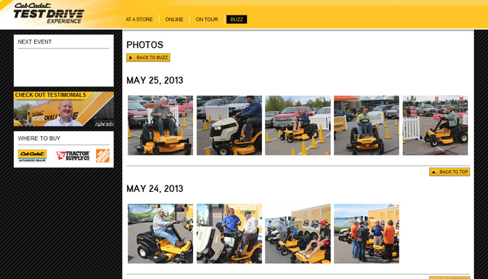 Cub Cadet Experience Micro-Site