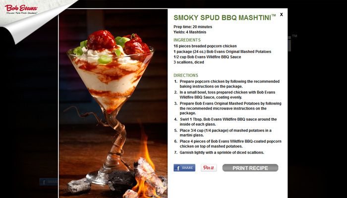 Bob Evans Mashtini Micro-Site