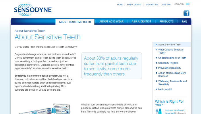Sensodyne Global Websites