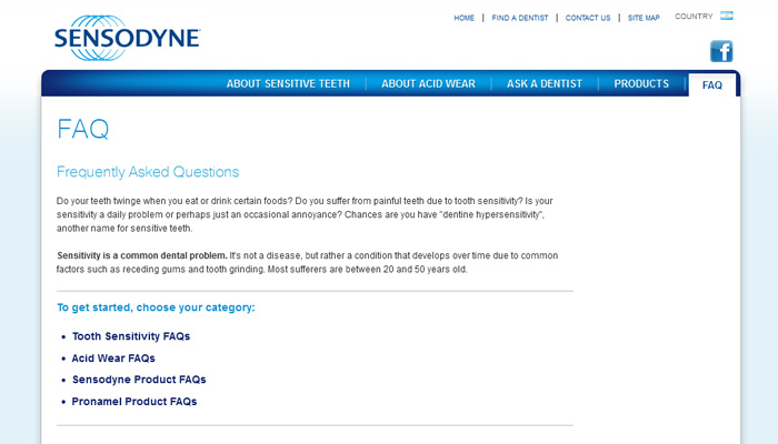 Sensodyne Global Websites