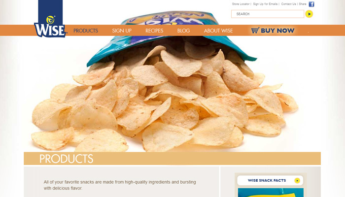 Wise Snacks Website