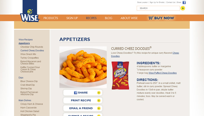 Wise Snacks Website